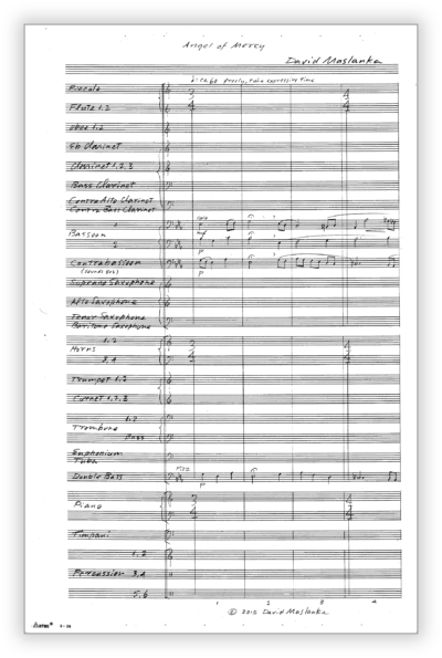 Maslanka D - Angel of Mercy [Wind Ens] v1.1 - Full Score (Concert-Pencil) 11×17 - Poster