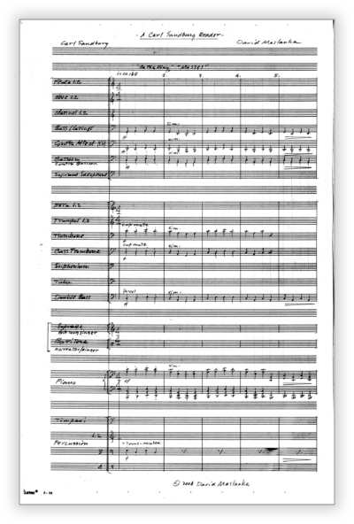 Maslanka D - Carl Sandburg Reader [Wind Ens]  - Full Score (Concert-Pencil) 11×17 - Poster
