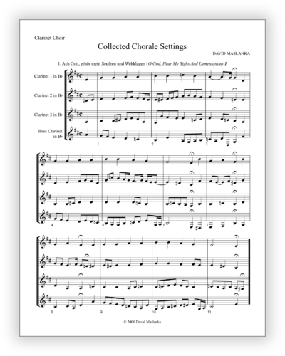 Collected Chorale Settings [Cl Choir arr]