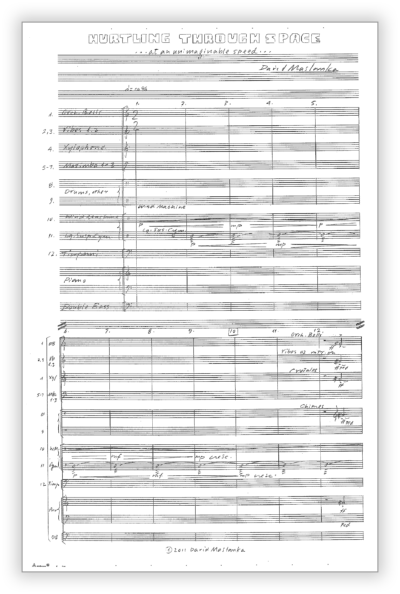 Maslanka D - Hurtling Through Space [Perc Ens]  - Full Score (Concert-Pencil) 11×17 - Poster