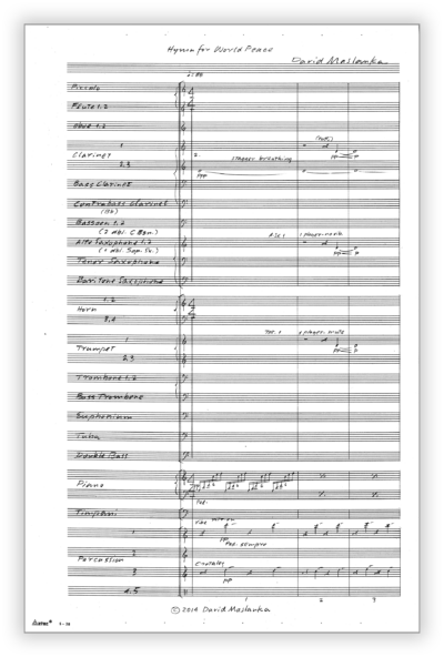 Hymn for World Peace [Wind Ens] – Scores - Maslanka Press