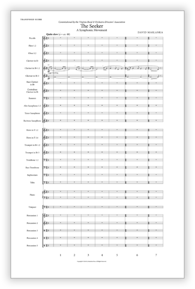 Maslanka D - Seeker [Wind Ens] v2 - Full Score (Transposed-Engraved) 11×17 - Poster