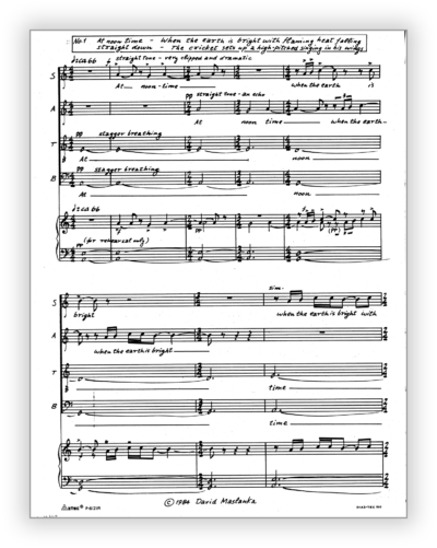 Maslanka D - Seven Lyrics from Sappho [SATB]  - Performing Score (Ink) 8½×11 - Poster