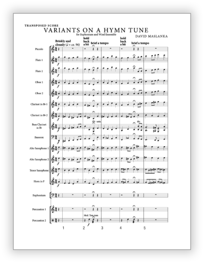 Variants on a Hymn Tune [Euph-Wind Ens] - Scores