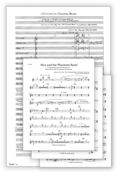 Maslanka D - Alex and the Phantom Band [Wind Ens] - Concert-Pencil Full Score + Set of Parts - Poster