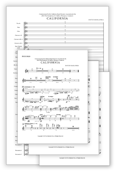 Maslanka D - California [Wind Ens] - Transposed Full Score v2 + Set of Parts (from Score v2) - Poster