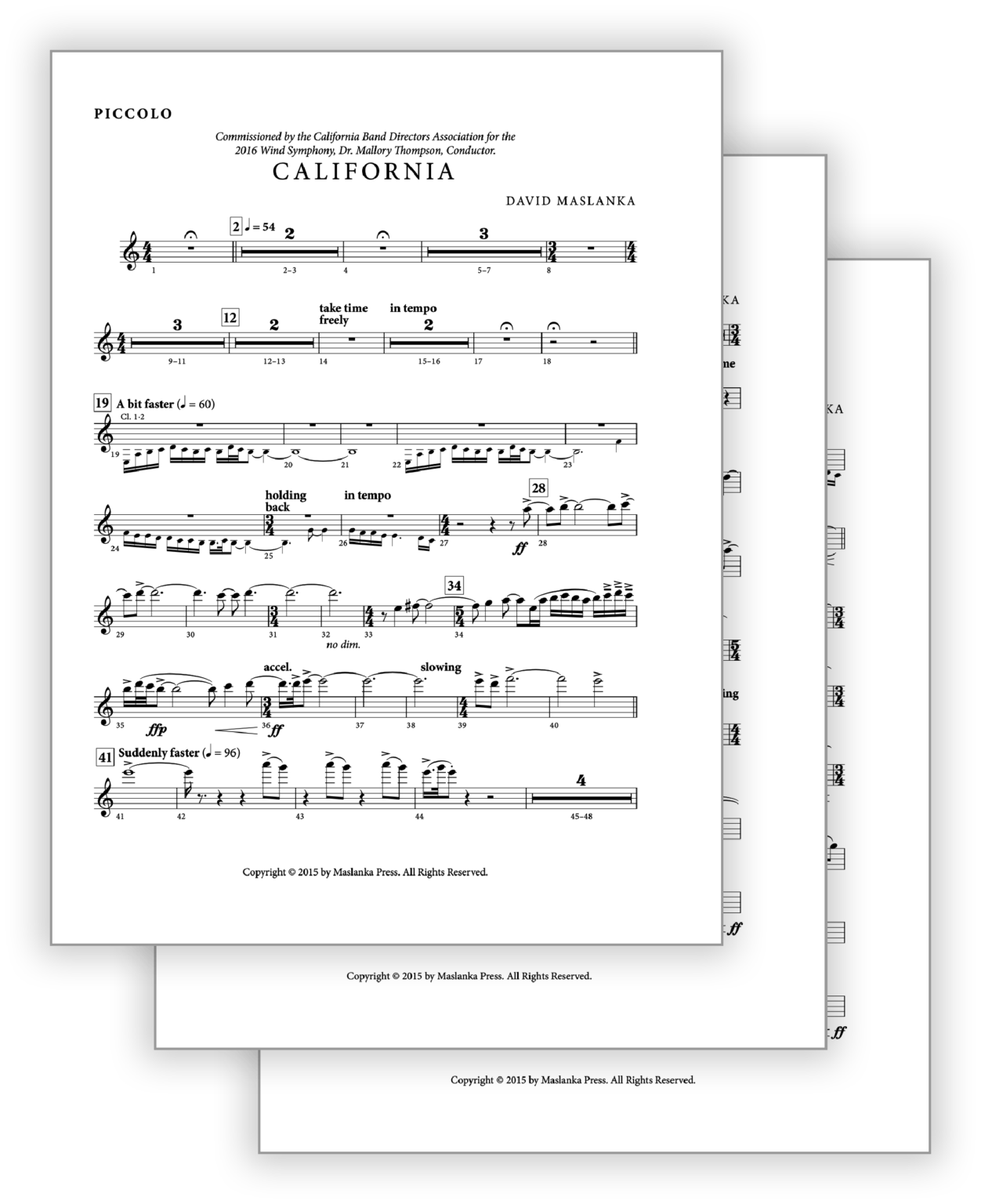 California [Wind Ens] – Parts - Maslanka Press