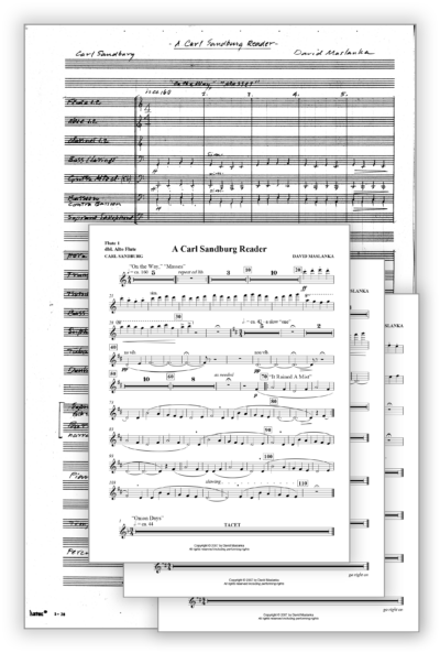 Maslanka D - Carl Sandburg Reader [Wind Ens] - Concert-Pencil Full Score + v2 Set of Parts - Poster