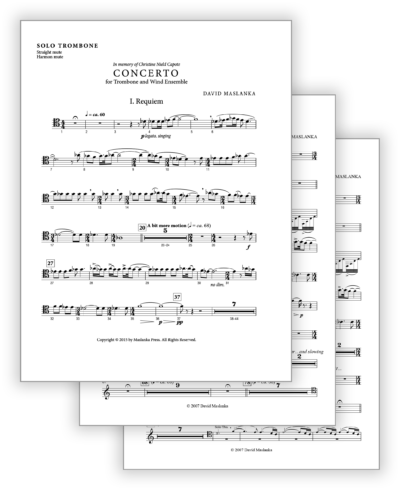 Maslanka D - Concerto for Trombone [Tbn-Wind Ens] - v2 Set of Parts Only - Poster