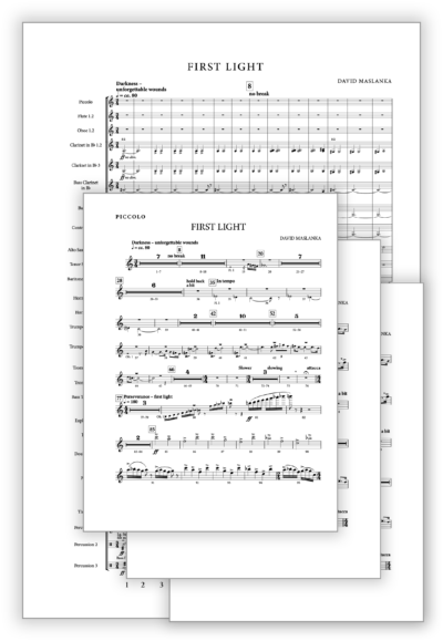 Maslanka D - First Light [Wind Ens] - Transposed Full Score v2 + Set of Parts (from Score v2) - Poster
