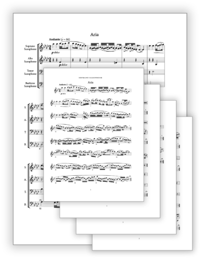 Bach JS-Maslanka D - Goldberg Variations [Sax 4tet arr] - Concert Full Score v3 + Set of Parts (from Score v3) - Poster