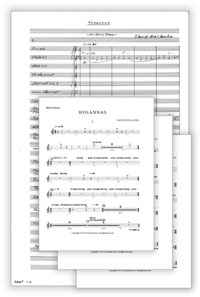 Maslanka D - Hosannas [Wind Ens] - Transposed Full Score v2 + Set of Parts (from Score v2) - Poster