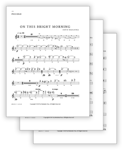 Maslanka D - On This Bright Morning [Wind Ens] - Set of Parts Only - Poster