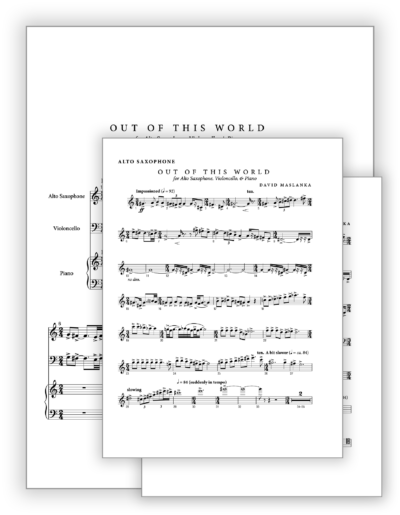 Maslanka D - Out of This World [ASx-Vc-Pno] - Performing Score v2 + Set of Parts (from Score v2) - Poster