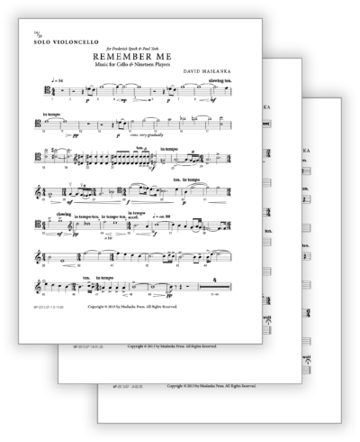 Maslanka D - Remember Me [Vc-19tet] - Set of Parts Only (from Score v2) - Poster
