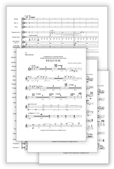 Maslanka D - Requiem [Wind Ens] - Transposed Full Score v2 + Set of Parts (from Score v2) - Poster