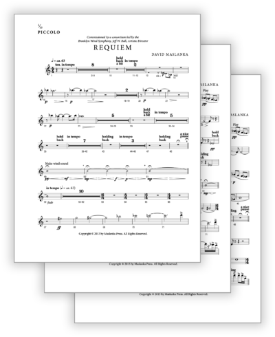 Maslanka D - Requiem [Wind Ens] - Set of Parts Only (from Score v2) - Poster