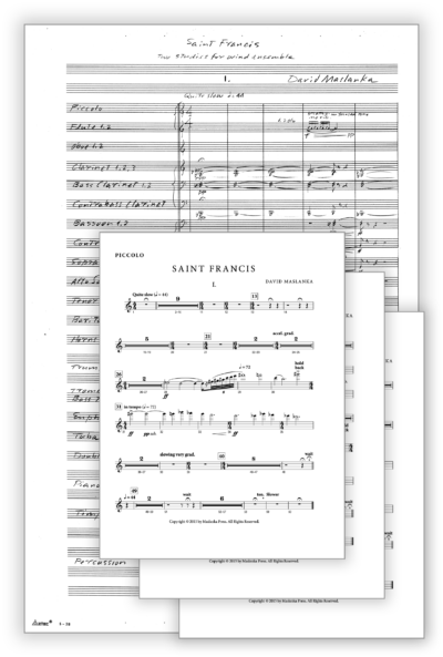 Maslanka D - Saint Francis [Wind Ens] - Concert-Pencil Full Score + Set of Parts - Poster