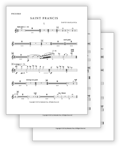 Maslanka D - Saint Francis [Wind Ens] - Set of Parts Only - Poster