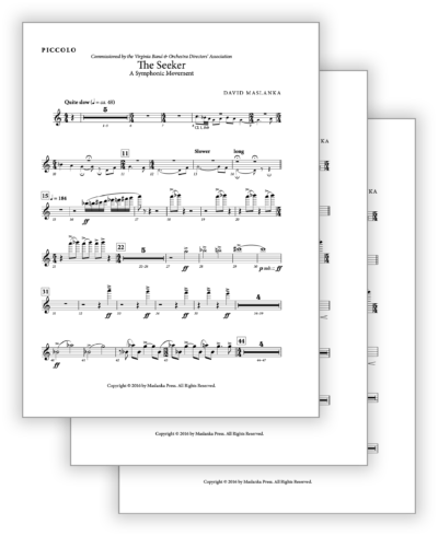 Maslanka D - Seeker [Wind Ens] - Set of Parts Only (from Score v2) - Poster