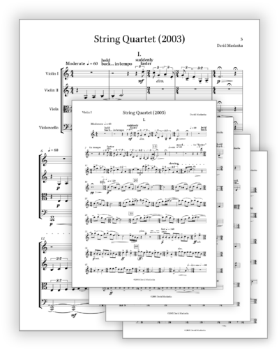 Maslanka D - String Quartet 2 [Str 4tet] - Concert Full Score v2.1 + Set of Parts (from Score v2.1) - Poster
