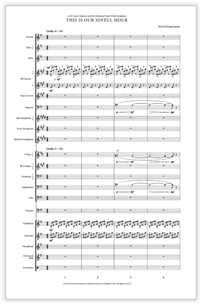 Krumenauer K - This is Our Joyful Hour [Wind Ens] v2 - Full Score (Transposed-Engraved) 11×17 - Poster