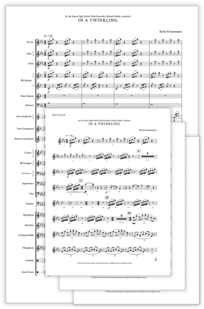 Krumenauer K - In a Twinkling [Wind Ens] - Transposed Full Score v2 + Set of Parts (from Score v2) - Poster
