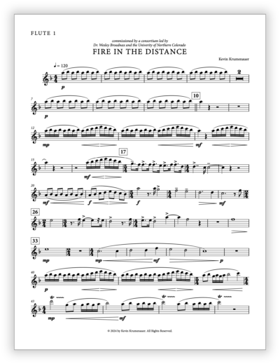 Krumenauer K - Fire in the Distance [Wind Ens] v2 - Flute 1 9×12 - Poster